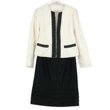 画像をギャラリービューアに読み込む, Leilian レリアン セットアップ ノーカラージャケット スカート 9号 オケージョン セレモニー 結婚式 モノトーン レディース 【中古】