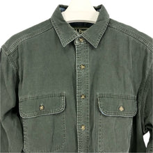 画像をギャラリービューアに読み込む, L.L.Bean エルエルビーン OMS96 長袖シャツ コットン グリーン【中古】 メンズ