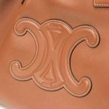 画像をギャラリービューアに読み込む, CELINE セリーヌ カバ ドローストリング キュイル トリオンフ トートバッグ カーフ ブラウン【中古】 レディース