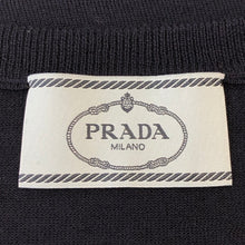 画像をギャラリービューアに読み込む, PRADA プラダ Vネック 薄手 セーター ウール ネイビー レディース 【中古】