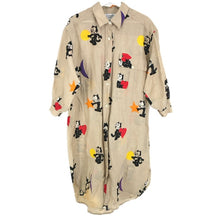 画像をギャラリービューアに読み込む, JC de CASTELBAJAC カステルバジャック 7分袖 シャツワンピース フィリックス FELIX サイズ42 L相当 麻・リネン ベージュ レディース 【中古】