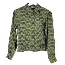 画像をギャラリービューアに読み込む, JC de CASTELBAJAC カステルバジャック 長袖シャツ サテン グリーン レディース 【中古】