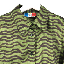 画像をギャラリービューアに読み込む, JC de CASTELBAJAC カステルバジャック 長袖シャツ サテン グリーン レディース 【中古】