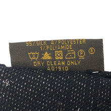 画像をギャラリービューアに読み込む, LOUIS VUITTON ルイ・ヴィトン 401910 モノグラム ストール ショール ロゴ シルク ラメ入り シルク ネイビー ユニセックス 【中古】