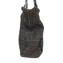 画像をギャラリービューアに読み込む, FENDI フェンディ ズッキーノ トートバッグ キャンバス/レザー ブラウン【中古】 レディース