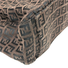 画像をギャラリービューアに読み込む, FENDI フェンディ ズッキーノ トートバッグ キャンバス/レザー ブラウン【中古】 レディース