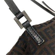 画像をギャラリービューアに読み込む, FENDI フェンディ ズッキーノ トートバッグ キャンバス/レザー ブラウン【中古】 レディース
