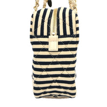 画像をギャラリービューアに読み込む, CHANEL シャネル マトラッセ マリン チェーン ショルダーバッグ コットン ベージュ ネイビー レディース 【中古】【新品同様】【美品】