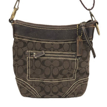 画像をギャラリービューアに読み込む, COACH コーチ シグネチャー 10402 ショルダーバッグ キャンバス/レザー ブラウン【中古】 レディース