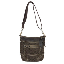 画像をギャラリービューアに読み込む, COACH コーチ シグネチャー 10402 ショルダーバッグ キャンバス/レザー ブラウン【中古】 レディース