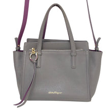 将图片加载到图库查看器,Salvatore Ferragamo サルヴァトーレフェラガモ エイミー スモール ガンチーニ AV21 F478 ハンドバッグ レザー グレー【中古】 レディース