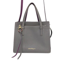 将图片加载到图库查看器,Salvatore Ferragamo サルヴァトーレフェラガモ エイミー スモール ガンチーニ AV21 F478 ハンドバッグ レザー グレー【中古】 レディース