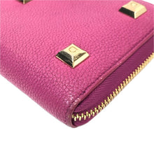 画像をギャラリービューアに読み込む, Salvatore Ferragamo サルヴァトーレフェラガモ 長財布 スタッズ付き ラウンドファスナー レザー パープル系 レディース 【中古】