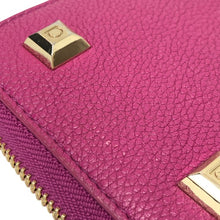 画像をギャラリービューアに読み込む, Salvatore Ferragamo サルヴァトーレフェラガモ 長財布 スタッズ付き ラウンドファスナー レザー パープル系 レディース 【中古】
