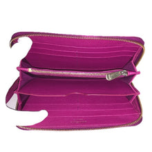 画像をギャラリービューアに読み込む, Salvatore Ferragamo サルヴァトーレフェラガモ 長財布 スタッズ付き ラウンドファスナー レザー パープル系 レディース 【中古】