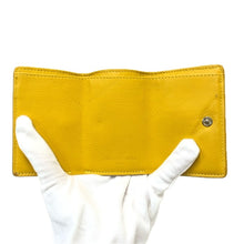 画像をギャラリービューアに読み込む, BALENCIAGA バレンシアガ ペーパーミニ 三つ折り財布 ミニ財布 レザー イエロー レディース 【中古】