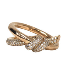 画像をギャラリービューアに読み込む, TIFFANY&Co. ティファニー ノット ダブル ロウ リング ダイヤモンド リング・指輪 K18ピンクゴールド ピンクゴールド【中古】 レディース