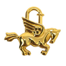 画像をギャラリービューアに読み込む, HERMES エルメス 1993年限定 カデナ チャーム ペガサス バッグチャーム ペンダントトップ GP ゴールド レディース 【中古】