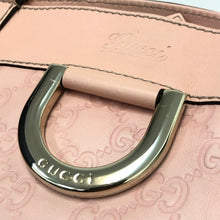 画像をギャラリービューアに読み込む, GUCCI グッチ 211983 トートバッグ GGシマレザー ピンク レディース 【中古】