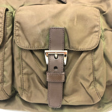 画像をギャラリービューアに読み込む, PRADA プラダ BR3257 トートバッグ 三角プレート ナイロン/レザー カーキ レディース 【中古】