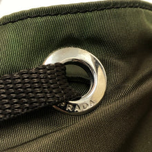 画像をギャラリービューアに読み込む, PRADA プラダ BR3257 トートバッグ 三角プレート ナイロン/レザー カーキ レディース 【中古】