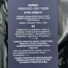 画像をギャラリービューアに読み込む, Herno ヘルノダウンコート ダウンジャケット イコニコ クレオフェ Aライン 7分袖 サイズ42 M相当 レディース アウター PI0001DIC 12017 9200 ネイビー 【中古】