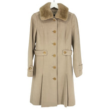 画像をギャラリービューアに読み込む, Burberry London バーバリーロンドン FN041 952 42 ロングコート ファー/アンゴラ/ウール ベージュ レディース 【中古】