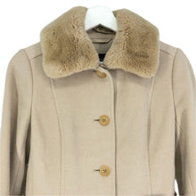 画像をギャラリービューアに読み込む, Burberry London バーバリーロンドン FN041 952 42 ロングコート ファー/アンゴラ/ウール ベージュ レディース 【中古】
