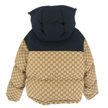 画像をギャラリービューアに読み込む, GUCCI グッチ THE NORTH FACE ノースフェイス GG Padded Short Jacket GGパテッド ジップアップ ダウンジャケット 7号相当 レディース アウター 670908 Z8APZ コットン ベージュ ブラック 【中古】