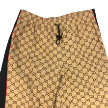 画像をギャラリービューアに読み込む, GUCCI グッチ THE NORTH FACE ノースフェイス GGジャガード ロゴ ストレートパンツ サイズ40 M相当 レディース 671191 ベージュ ブラック 【中古】