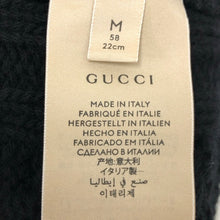 画像をギャラリービューアに読み込む, GUCCI グッチ THE NORTH FACE ノースフェイス ロゴ ニット帽 ニットキャップ ウール ポンポン サイズM 58 22cm ユニセックス 男女兼用 帽子 ブラック【中古】