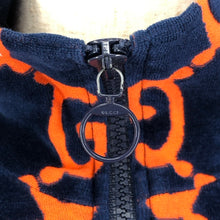 画像をギャラリービューアに読み込む, GUCCI グッチ シェニール ベロア ブルゾン トラックジャケット Lサイズ 522958 ネイビー メンズ 【中古】