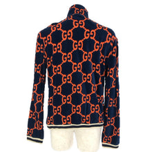 画像をギャラリービューアに読み込む, GUCCI グッチ シェニール ベロア ブルゾン トラックジャケット Lサイズ 522958 ネイビー メンズ 【中古】