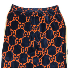 画像をギャラリービューアに読み込む, GUCCI グッチシェニール ベロアパンツ トラックパンツ Lサイズ 522960 ネイビー メンズ 【中古】