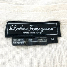 將圖片載入圖庫檢視器 Salvatore Ferragamo サルヴァトーレフェラガモ ガンチーニ カットソー コットン ベージュ レディース 【中古】