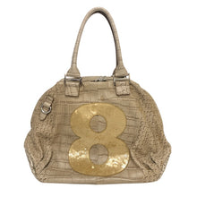 將圖片載入圖庫檢視器 Muta ムータ クロコ型押し 8バッグ ハンドバッグ スパンコール/レザー ベージュ レディース 【中古】