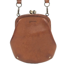 画像をギャラリービューアに読み込む, genten ゲンテン がま口 2way ショルダーバッグ 牛革 ブラウン レディース 【中古】