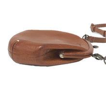 画像をギャラリービューアに読み込む, genten ゲンテン がま口 2way ショルダーバッグ 牛革 ブラウン レディース 【中古】