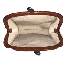 画像をギャラリービューアに読み込む, genten ゲンテン がま口 2way ショルダーバッグ 牛革 ブラウン レディース 【中古】