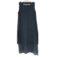 画像をギャラリービューアに読み込む, FABIANA FILIPPI ファビアナ フィリッピ ノースリーブ ワンピース シルク ネイビー レディース 【中古】