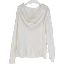 画像をギャラリービューアに読み込む, KUMIKYOKU 組曲 ロールアップスリーブ パーカー コットン ホワイト ガールズ 【中古】