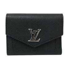 画像をギャラリービューアに読み込む, LOUIS VUITTON ルイ・ヴィトン イニシャル入り ポルトフォイユ ロック ミニ M63921 三つ折り財布/カーフレザー ノワール レディース 【中古】