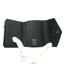 画像をギャラリービューアに読み込む, LOUIS VUITTON ルイ・ヴィトン イニシャル入り ポルトフォイユ ロック ミニ M63921 三つ折り財布/カーフレザー ノワール レディース 【中古】