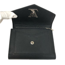 画像をギャラリービューアに読み込む, LOUIS VUITTON ルイ・ヴィトン イニシャル入り ポルトフォイユ ロック ミニ M63921 三つ折り財布/カーフレザー ノワール レディース 【中古】