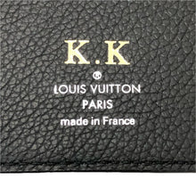 画像をギャラリービューアに読み込む, LOUIS VUITTON ルイ・ヴィトン イニシャル入り ポルトフォイユ ロック ミニ M63921 三つ折り財布/カーフレザー ノワール レディース 【中古】