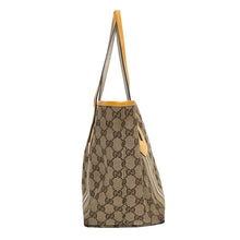 画像をギャラリービューアに読み込む, GUCCI グッチ シェリーライン 211971 トートバッグ GGキャンバス ブラウン・イエロー レディース 【中古】