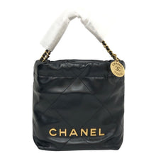 画像をギャラリービューアに読み込む, CHANEL シャネル CHANEL22 ミニ ハンドバッグ ショルダーバッグ/シャイニーカーフスキン ブラック レディース 【中古】【新品同様】【美品】