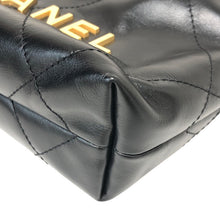 画像をギャラリービューアに読み込む, CHANEL シャネル CHANEL22 ミニ ハンドバッグ ショルダーバッグ/シャイニーカーフスキン ブラック レディース 【中古】【新品同様】【美品】