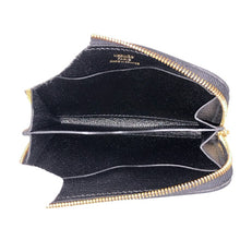画像をギャラリービューアに読み込む, HERMES エルメス シェーヌダンクル ゴールド金具 ジップアンゴー コンパクト コインケース レザー ブラック B刻印 ユニセックス 【中古】