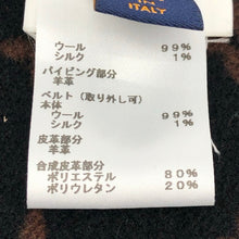 画像をギャラリービューアに読み込む, LOUIS VUITTON ルイ・ヴィトン フーデッド ラップケープコート FJC013YCV ポンチョ ウール/シルク ブラック ブラウン レディース 【中古】